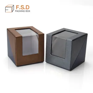 FSD yüksek son özel şeffaf şeffaf karton karton saat kutusu ekran hediye kutusu ile Logo