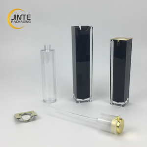 Flacone di Lusso Quadrato in Acrilico per Cosmetici 30ml 1oz 50ml, Flacone Nero in Acrilico per Lozioni per Confezioni di Prodotti per la Cura della Pelle - Product Image 4