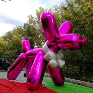 shining pink giant inflatable dog decoration for outdoor party promotion