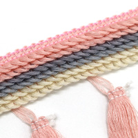 Komuu — frange de ruban en dentelle, 4 pièces, garniture Pompon en coton, Pompon ethnique Pom, tresse pour décoration de maison, garniture en tissu, bricolage, couture