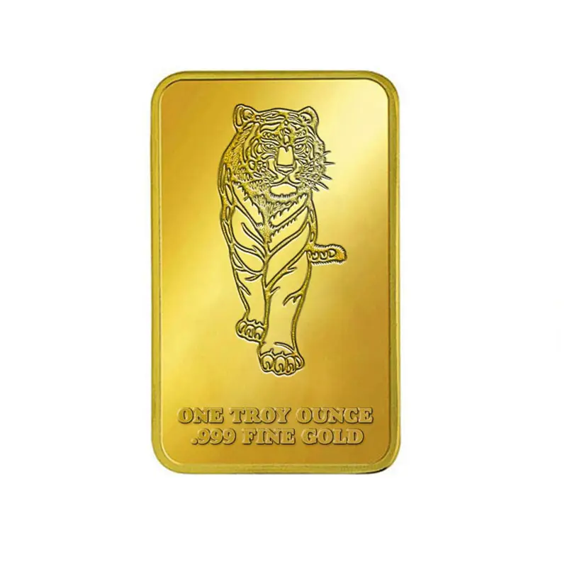 انخفاض سعر الجملة هدايا الأعمال المخصصة النحاس معدن منقوش النسر الذهب مطلية بالذهب 10 أوقية من الذهب الخالص قضبان