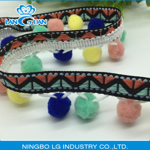 Bán buôn bông trắng Bóng Ren TRIM Pom Pom rìa - Product Image 2