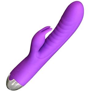Silikon Wiederaufladbarer Finger-Bewegungs-Dual-Klitoris Rabbit G-Punkt Dildo Vibrator Vibratoren Sexspielzeug für Frauen - Product Image 1