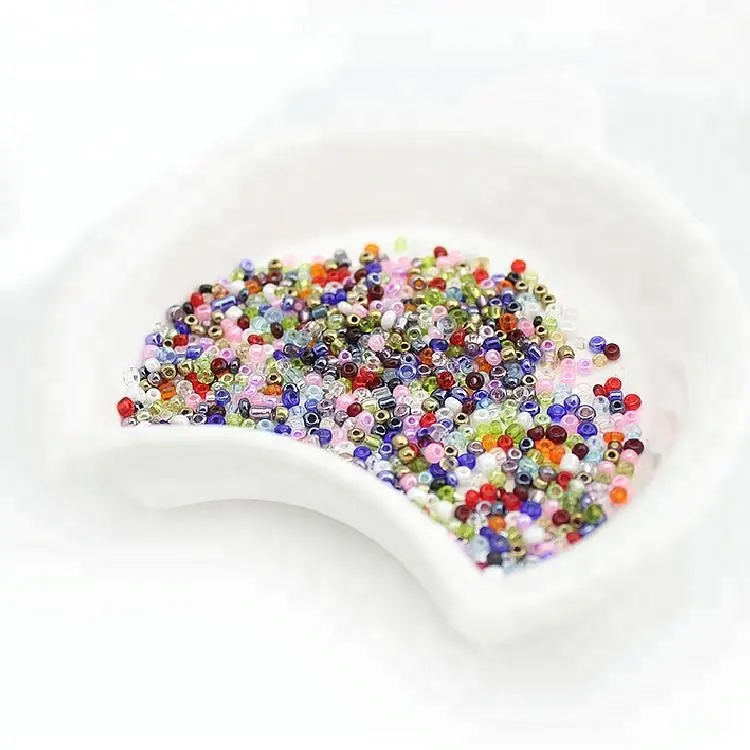 Cuentas de cristal de colores mezclados, venta al por mayor, minúsculos 30 g/bolsa, 2mm, cristal brillante, cuentas de semillas de abalorios de joyería 12/0
