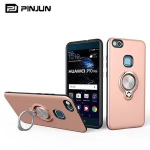 Casing Ponsel Cincin Magnetik Dudukan Mobil Lapis Ganda untuk Casing Huawei P10 Lite Nova 9 8 Se Y70 Y60 Penutup Belakang Tahan Benturan
