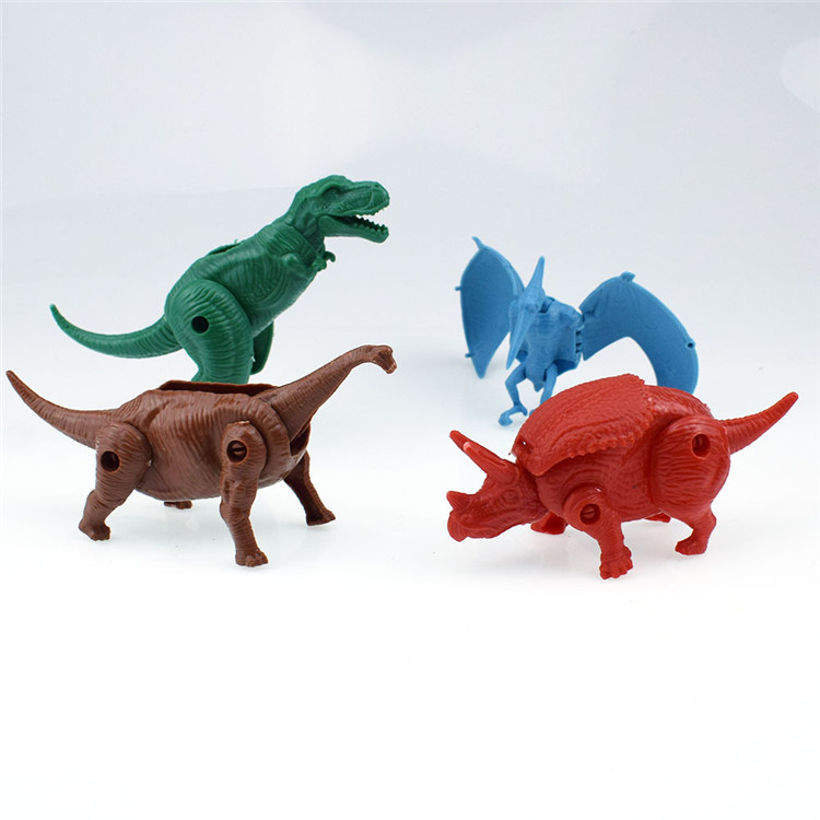 Китайский производитель, оптовая продажа, 4 дизайна, миниатюрные пластиковые трансформеры для Динозавров Юрского периода, игрушки для торгового автомата