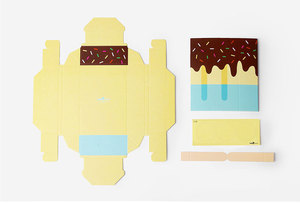 Bomboniera scatola di caramelle di carta per gelato Cute Popsicle Design Party eleganti scatole di imballaggio di carta cartone cartelle di gelato riciclabili - Product Image 2