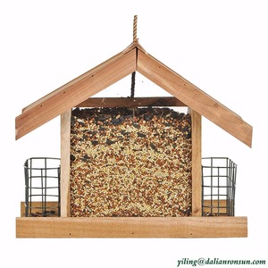 Mangeoire à graines d'oiseaux en bois suspendue avec fenêtre en acrylique, offre spéciale - Product Image 5