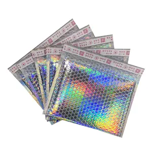 Holographic Foil Vận Chuyển Gửi Thư Túi Độn Phong Bì Kim Loại Bong Bóng Bưu Phẩm