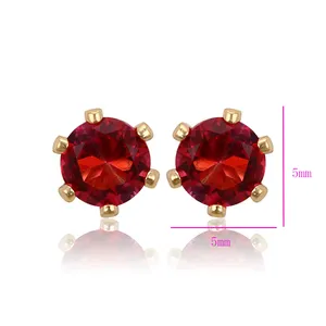 91282 Xuping hot sale 18k jewelry ready to ship stud earring with one big zircon