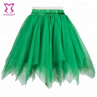 Corzzet Robe de soirée pour femme, jupe en satin brocart vert Cavanval, corset en maille, jupe de carnaval, robe de demoiselle d'honneur, vêtement simple de mariée