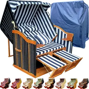 Strandkorb-silla de playa de mimbre, cesta de playa