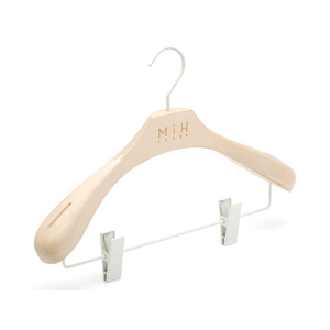 Ensemble <span class=keywords><strong>de</strong></span> cintres en bois naturel LINDON Boutique, cintres larges pour costumes, cintres <span class=keywords><strong>de</strong></span> luxe personnalisés - Product Image 2