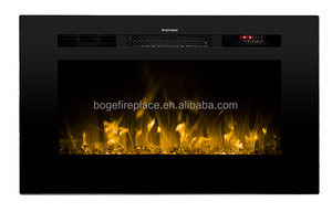 Chimenea Eléctrica Empotrada y de Pared de 28 Pulgadas con Efecto de Llama de Cristal - Product Image 4