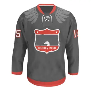Custom Sublimation And Twill Embroidery Reversible Ice Hockey Jersey With Your Own Design