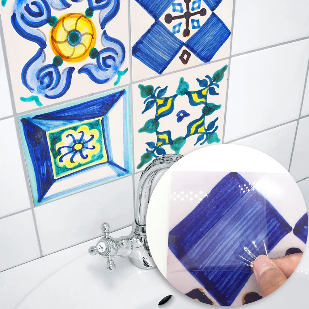 2020 Funlife 20 Cm (7.87 ")Valencian Traditionele Waterdichte Decoratieve Glossy Film Tegel Sticker Voor Keuken Badkamer TS025