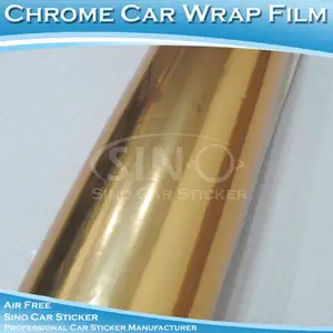 중국 자체 접착 비닐 크롬 미러 골드 자동차 랩 스티커
