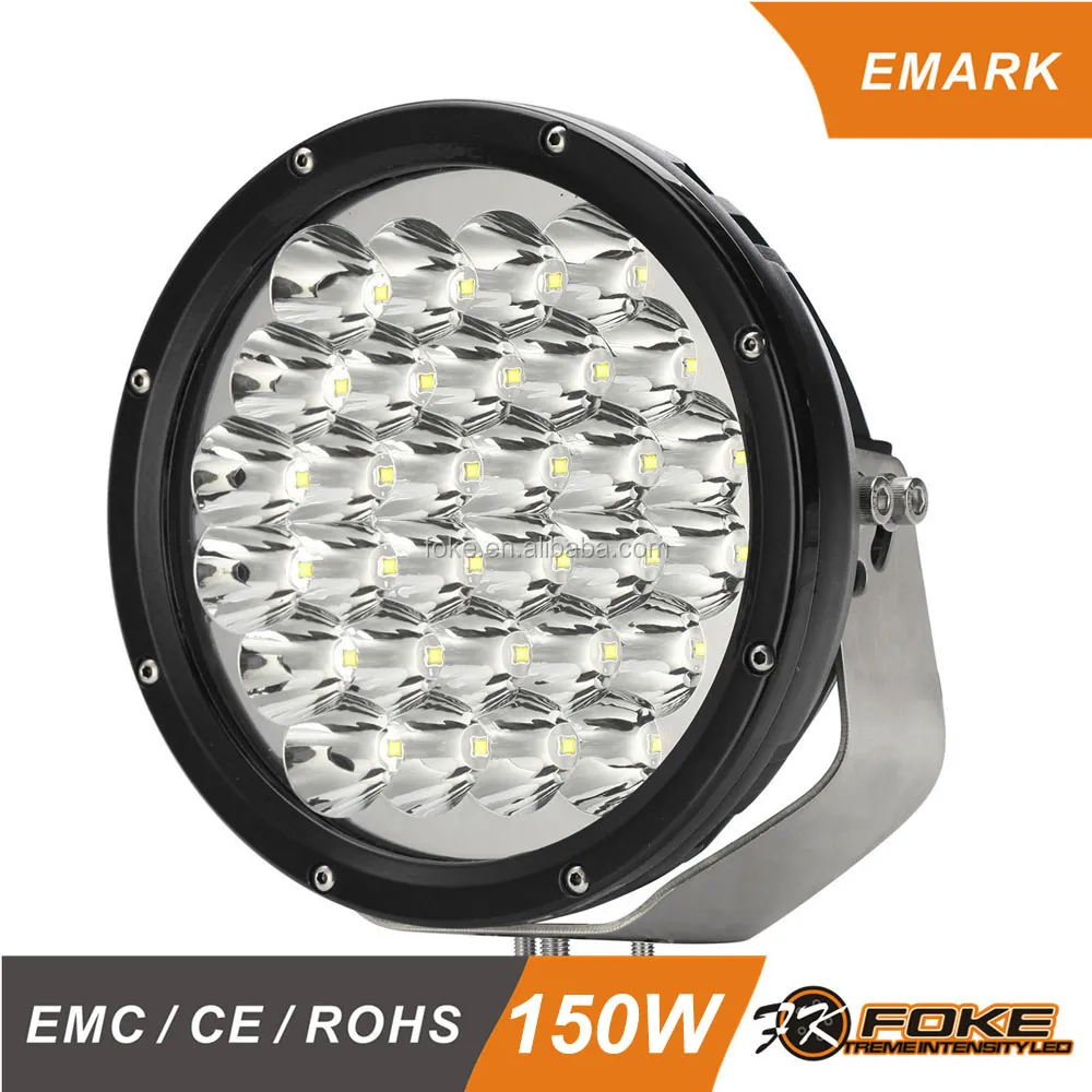 Round 9inch 150W led headlight black or red led driving light for offroad xi jeep wrangler with E-MARK