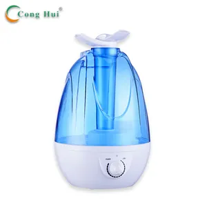 China factory double nozzle big capacity transparent water tank LED cool mist air humidifier