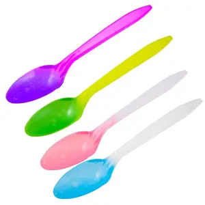 Clear Biodegradable Mcdonald'S Plastic Spoon Heart Shape Color Changing Plastic Spoon