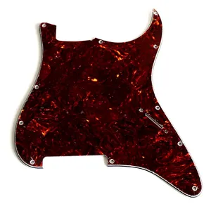 Custom real celluloid top layer brown tortoise blank ST Guitar Pickguard with no pickup routing