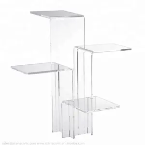 Acryl Buffet Stand Display Riser mit 4 Plattformen Food Buffet Display Halter 4 Tier Tree Interlocking Display Riser