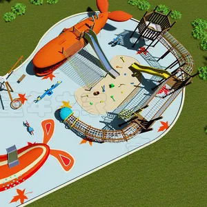 Kids Outdoor Playground Multi-function Aircraft Theme Children Wooden Playground Kids Playground Outdoor