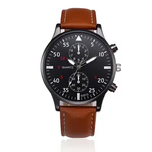 Retro fashion luxury Design Mens NEW Top Brand Sports Clock Analog Leather Quartz Wrist Watches Men Watches