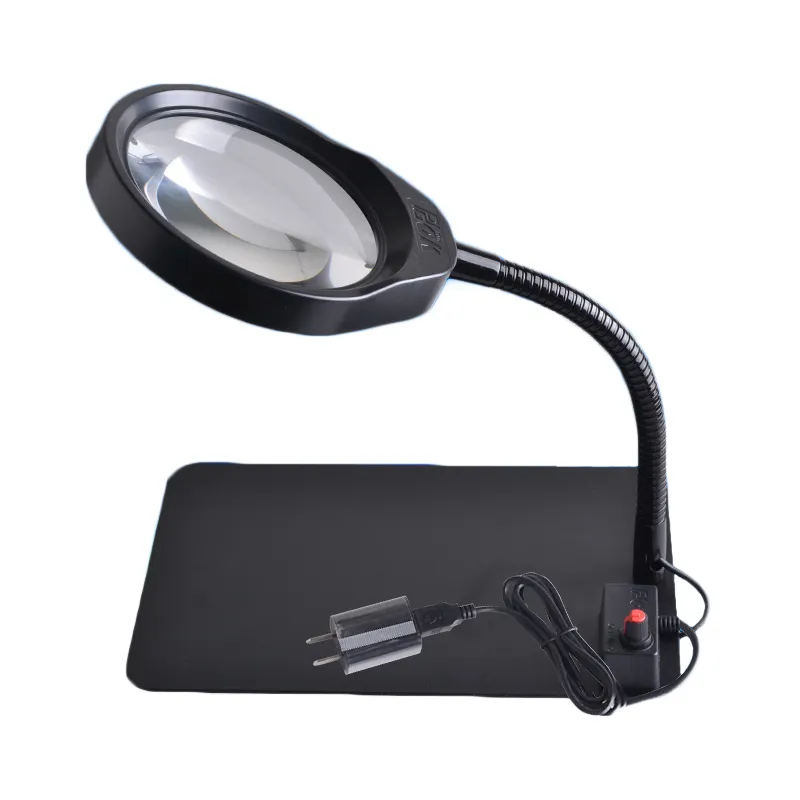 PD-032C 10X Desktop LED magnifier lamp for PCB inspection repair and elderly reading magnifying