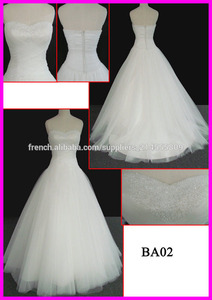 2014 guangzhou princesse de qualité supérieure amoureux tulle gonflé robes de mariée A-ligne avec perlage lourd pour les femmes - Product Image 1