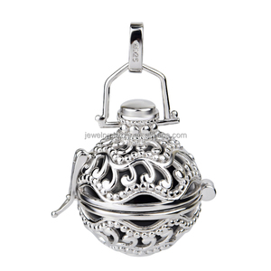 OEM/ODM Personnalisé Argent Sterling 925 Boules de Rhodium Style Vintage Mexicain Bolas Cage Pendentif Cadeau Pendentifs Charmes - Product Image 1