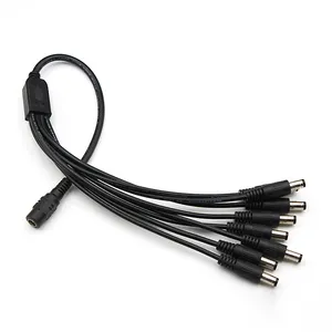 2.1MM security system cctv camera power split dc cable for 8 Cameras dc 1 to 2 y dc splitter cable