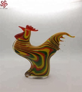 Patung Ayam Jantan Murano Kaca Ditiup Tangan - Product Image 2