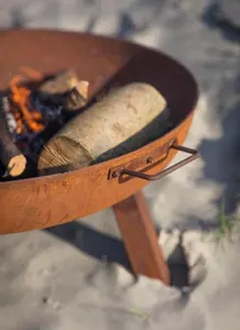 Grote Rustieke Gietijzer Hout Brandende Vuurkorf Kom