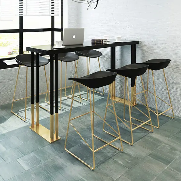 Venta al por mayor de diseño moderno de muebles de bar Silla de bar oro metal bar taburete