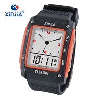Jam Tangan Digital Berbicara Multi-Bahasa Berwarna-warni dari Plastik untuk Tunanetra