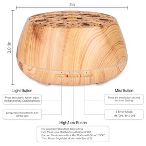 400Ml App Điều Khiển Từ Xa Tinh Dầu Độ Ẩm Âm Nhạc BT Loa Khuếch Tán Hương Thơm Với Loa Răng Xanh - Product Image 5