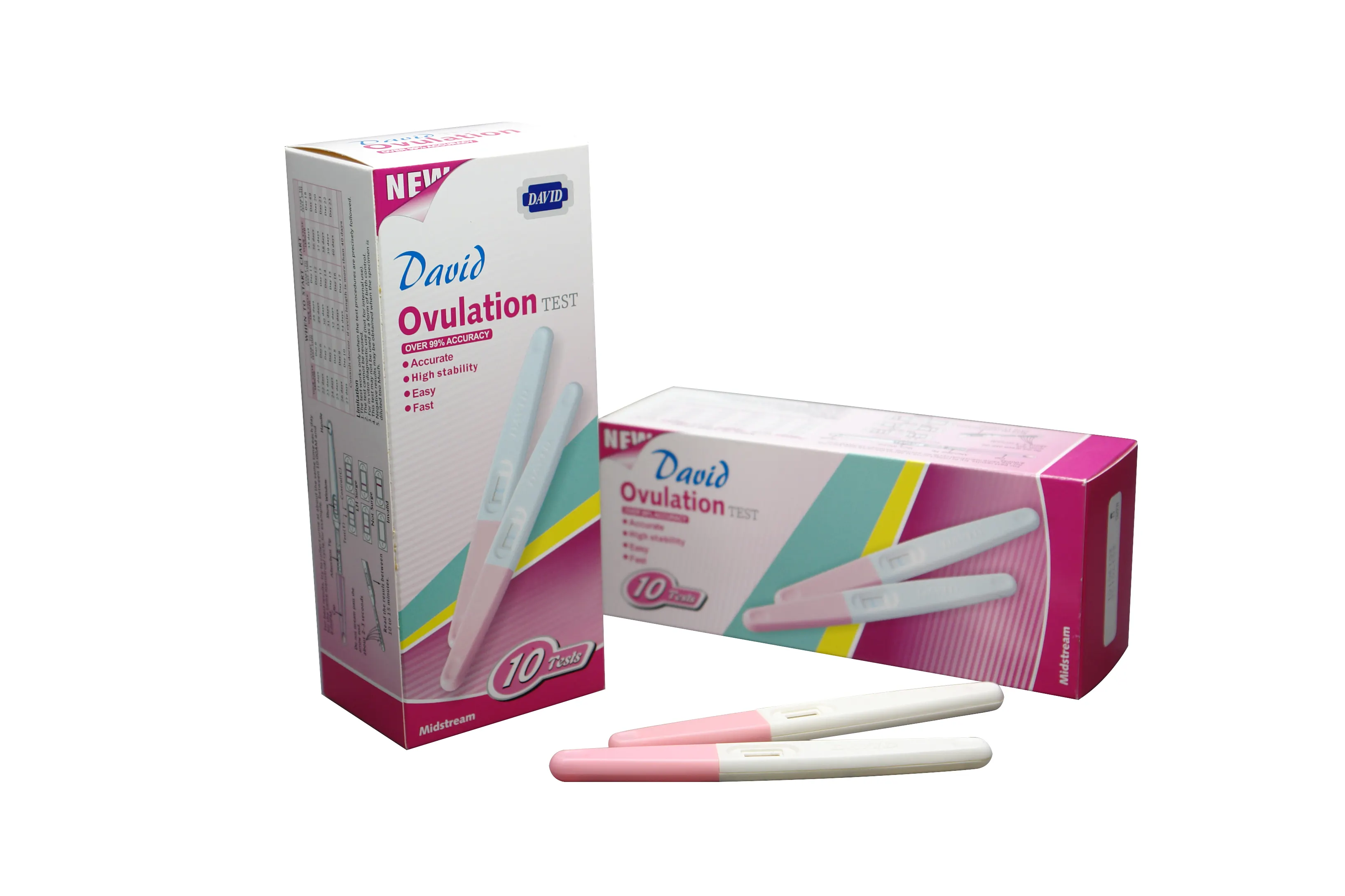 99% उच्च सटीकता सीई OEM मूत्र घर उपयोग एलएच Ovulation परीक्षण किट