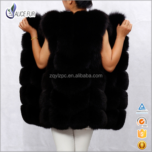 Gilet / chalecos / chaleco de la piel de Fox del negro de la manera de las señoras de la alta calidad para las prendas de vestir - Product Image 3