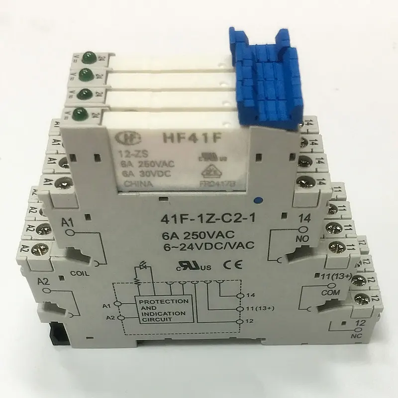 Base de Ultra-fino Módulo de relé HF41F-012-ZS 12vdc power relay mini 24v