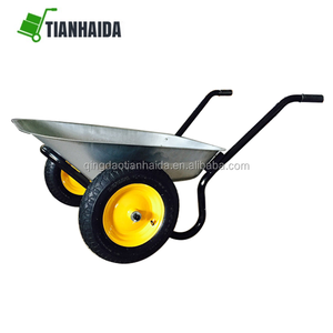 De servicio pesado Jardín de dos ruedas de <span class=keywords><strong>carretilla</strong></span> doble <span class=keywords><strong>rueda</strong></span> <span class=keywords><strong>Rueda</strong></span> de la <span class=keywords><strong>carretilla</strong></span> Carro de mano Barrow - Product Image 4
