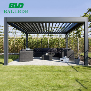 Gazebo Automático para Jardín de 6x4m con Techo de Láminas Motorizadas, Pérgola Retráctil Impermeable de Aluminio - Product Image 1