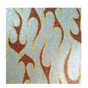 Glittery ฉูดฉาดพื้นผิวผนัง textured ครอบคลุมการพิมพ์เปลวไฟแฟนซีบ้าน/KTV wallcovering วัสดุ