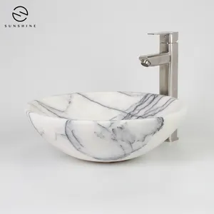 Neue Design Weiß Marmor Tisch Top Waschbecken High Grade Natürliche Waschbecken Waschen