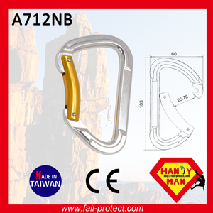 CE certificate Outdoor Sports Hook Mountain Protection Bent Gate Aluminum Climbing Carabiner - Product Image 3