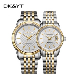 Montre de couple de luxe de haute qualité, mécanique, en acier inoxydable, avec cadran à aiguilles en cristal, résistante à <span class=keywords><strong>l</strong></span>'eau, <span class=keywords><strong>DK</strong></span>&YT - Product Image 1