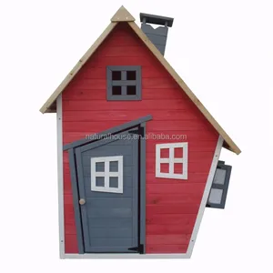 Platte verpakking houten speelhuisje, gebruikt outdoor playhouse voor koop