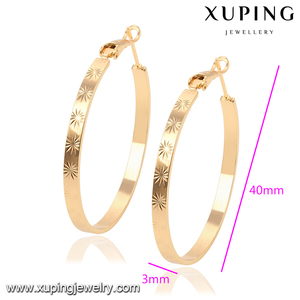 91905- Xuping Gioielli di Moda 18K Placcato Oro Grande Rotonda <span class=keywords><strong>Orecchini</strong></span> Del Cerchio - Product Image 4