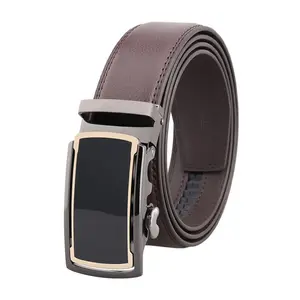 OEM High Quality Genuine Leather Automatic Belt Cow Leather Auto Lock Buckle Belt