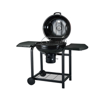 Barbecue fumoir au charbon de bois SEJR 22,5 pouces en acier avec tables latérales
